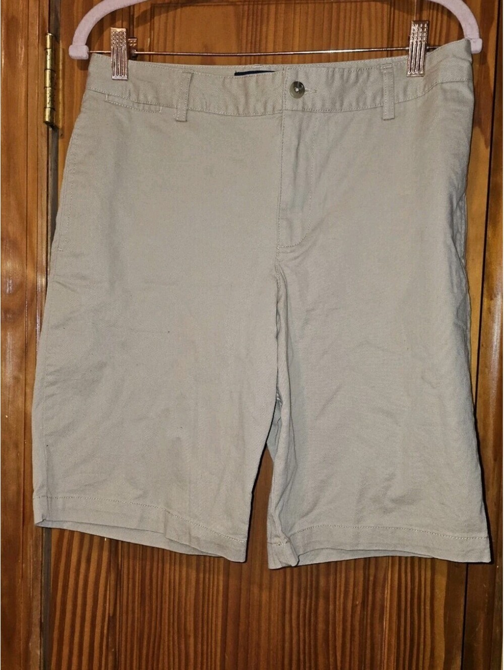 Polo Ralph Lauren Boys Brown Tan Chino Khaki Shorts Flat Front Cotton Blend 20